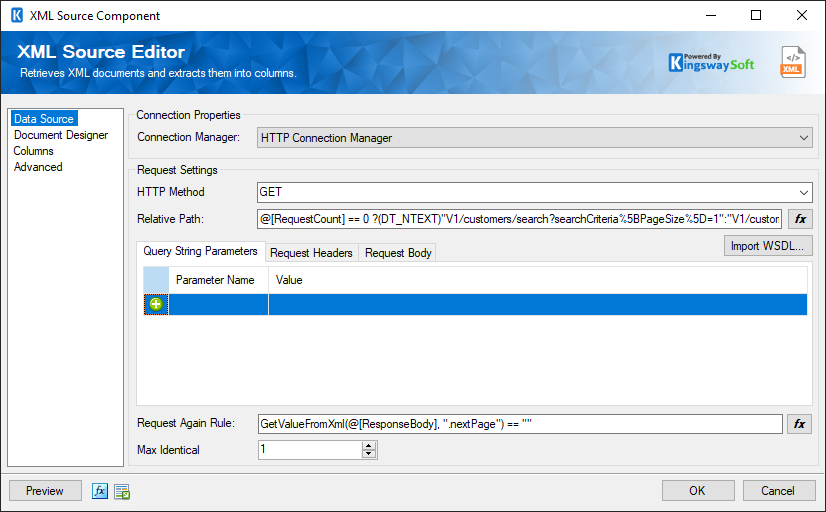 SSIS XML Source - HTTP
